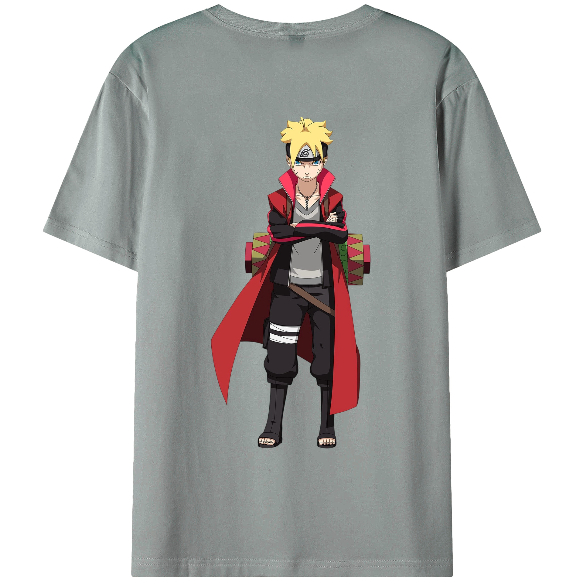 （画像用） NARUTO -ナルト- うずまき ボルト Uzumaki Boruto 綿100％ メンズ半袖Tシャツ（バックプリント） 通気性